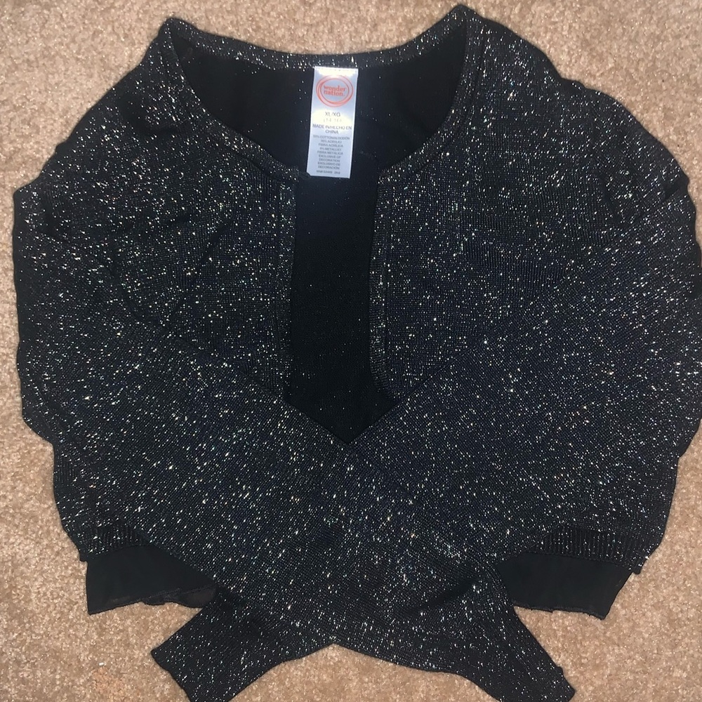 black sparkly cropped cardigan